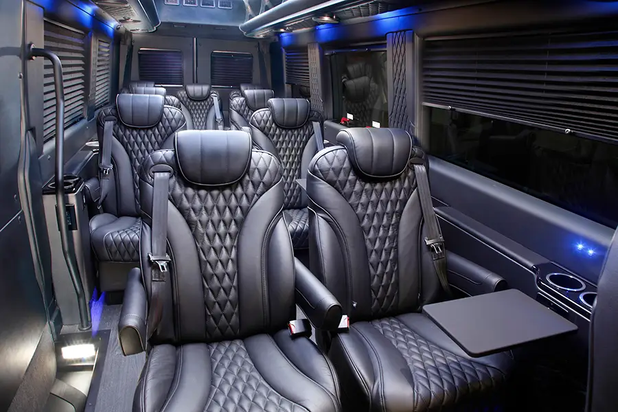 Luxury vehicle interior for VIP transportation